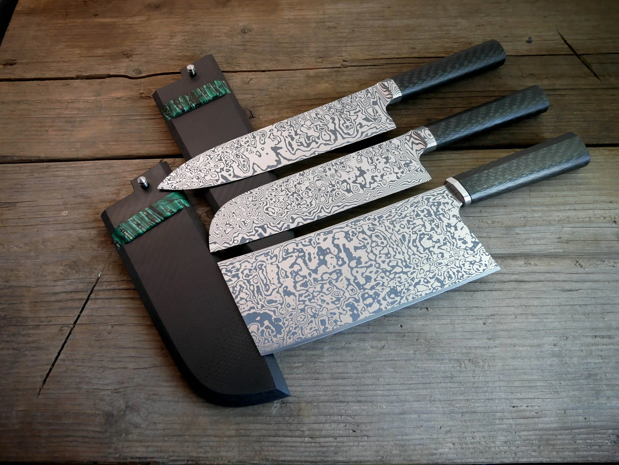 Custom Stainless Damascus Set