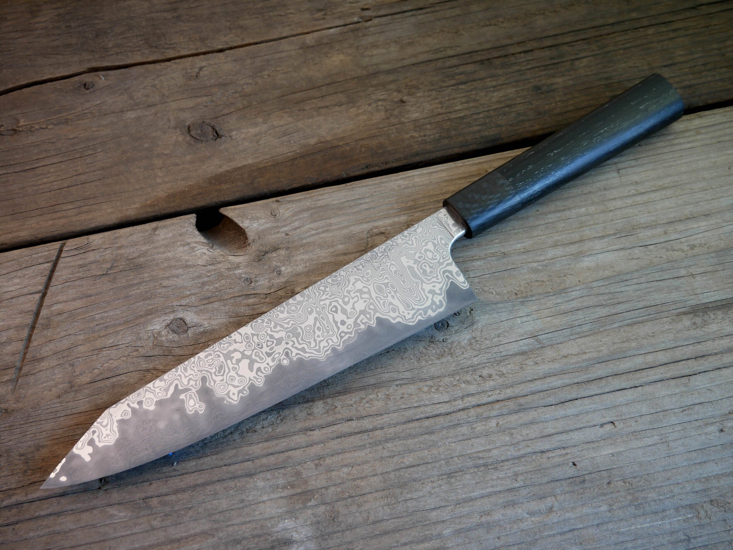 Custom Stainless Damascus San Mai Gyuto