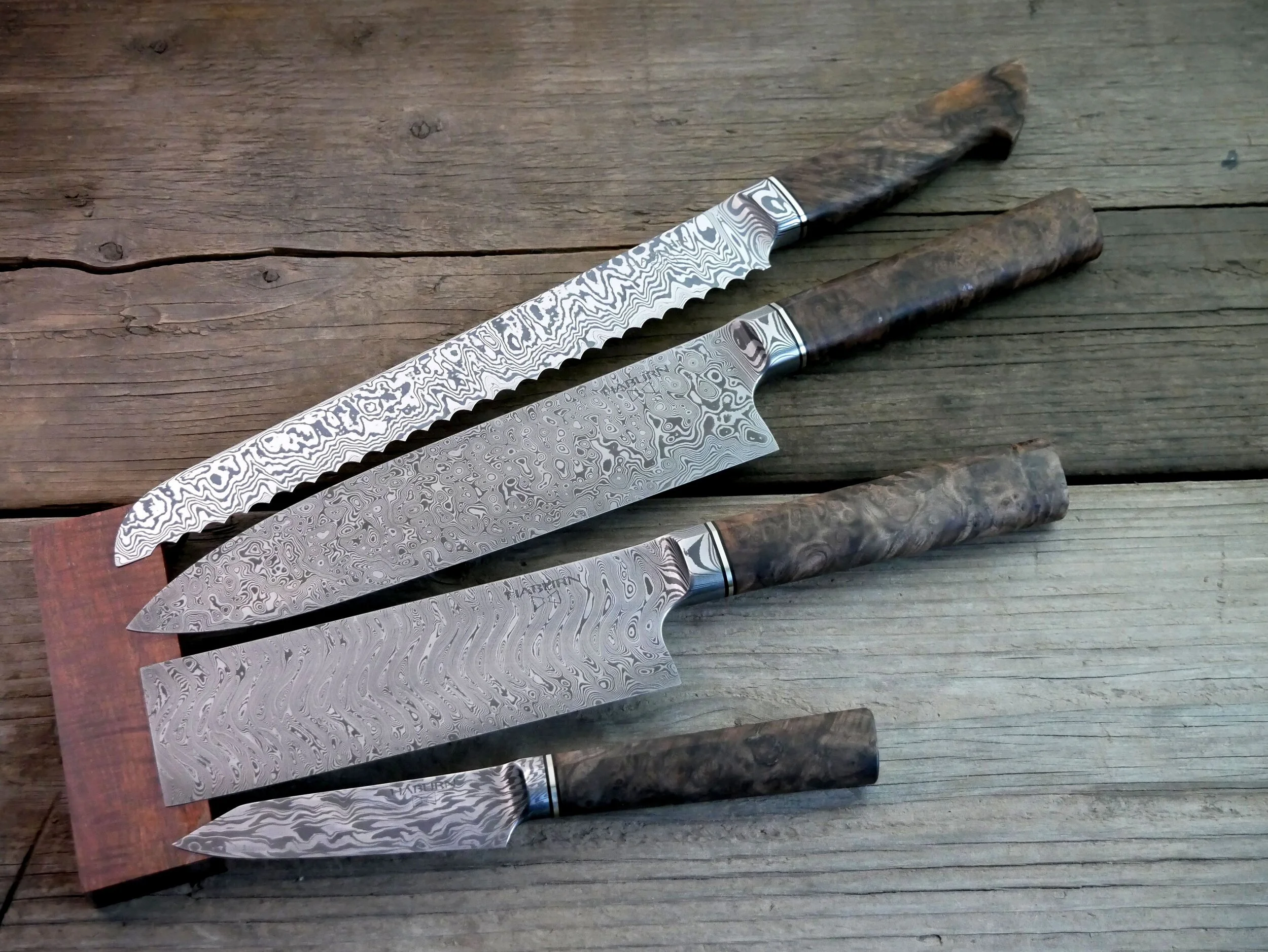 Custom Damascus Integral Set