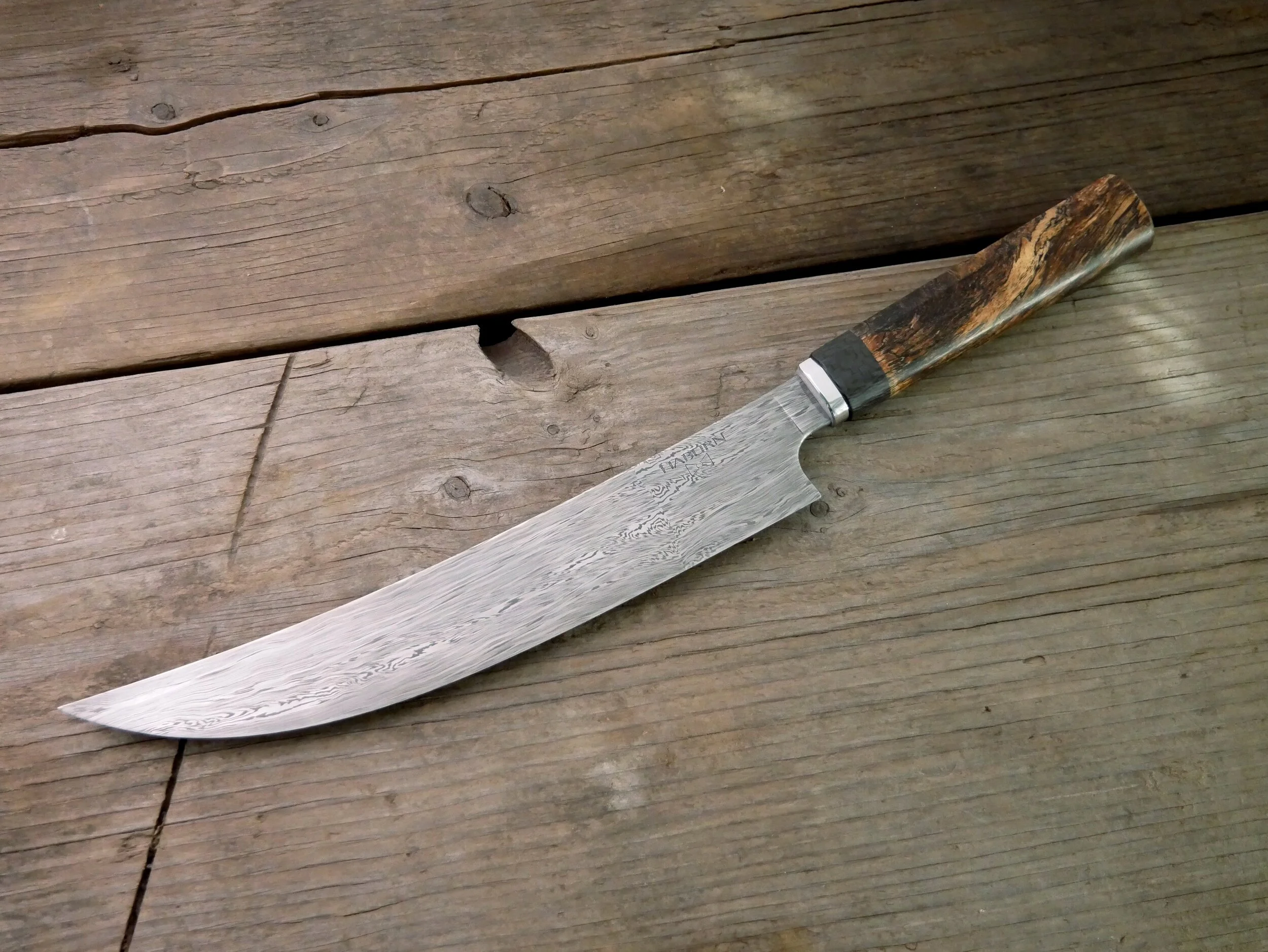260mm Custom Damascus Scimitar for Eating Tools