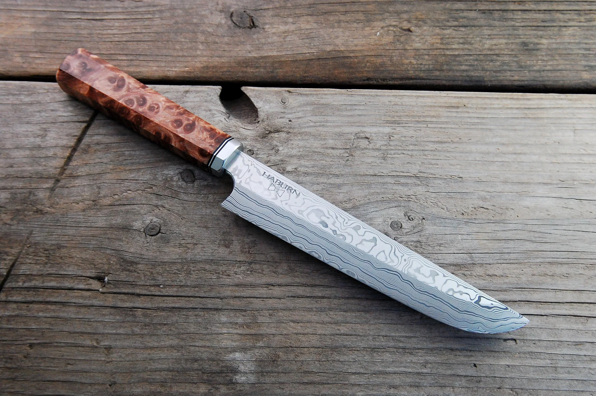 Custom Stainless Damascus Sabaki Slicer