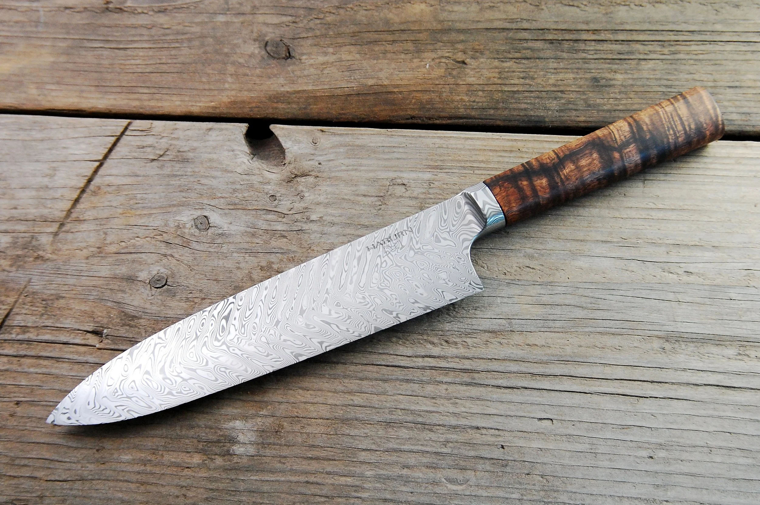 Custom Stainless Damascus Integral Gyuto