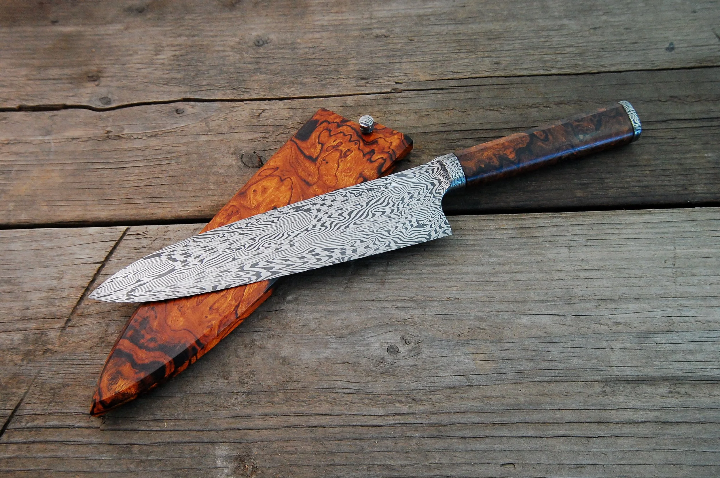 Custom Damascus Integral Gyuto
