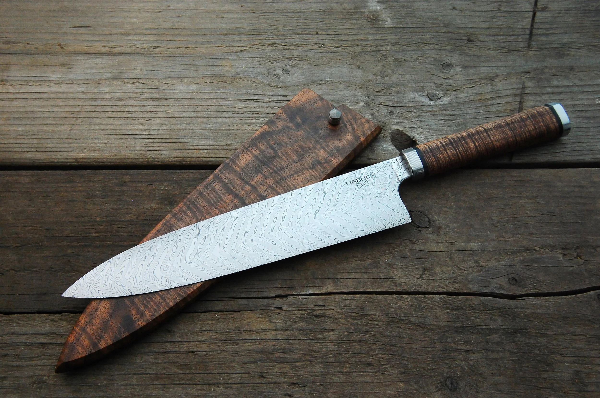 Custom Stainless Damascus Gyuto