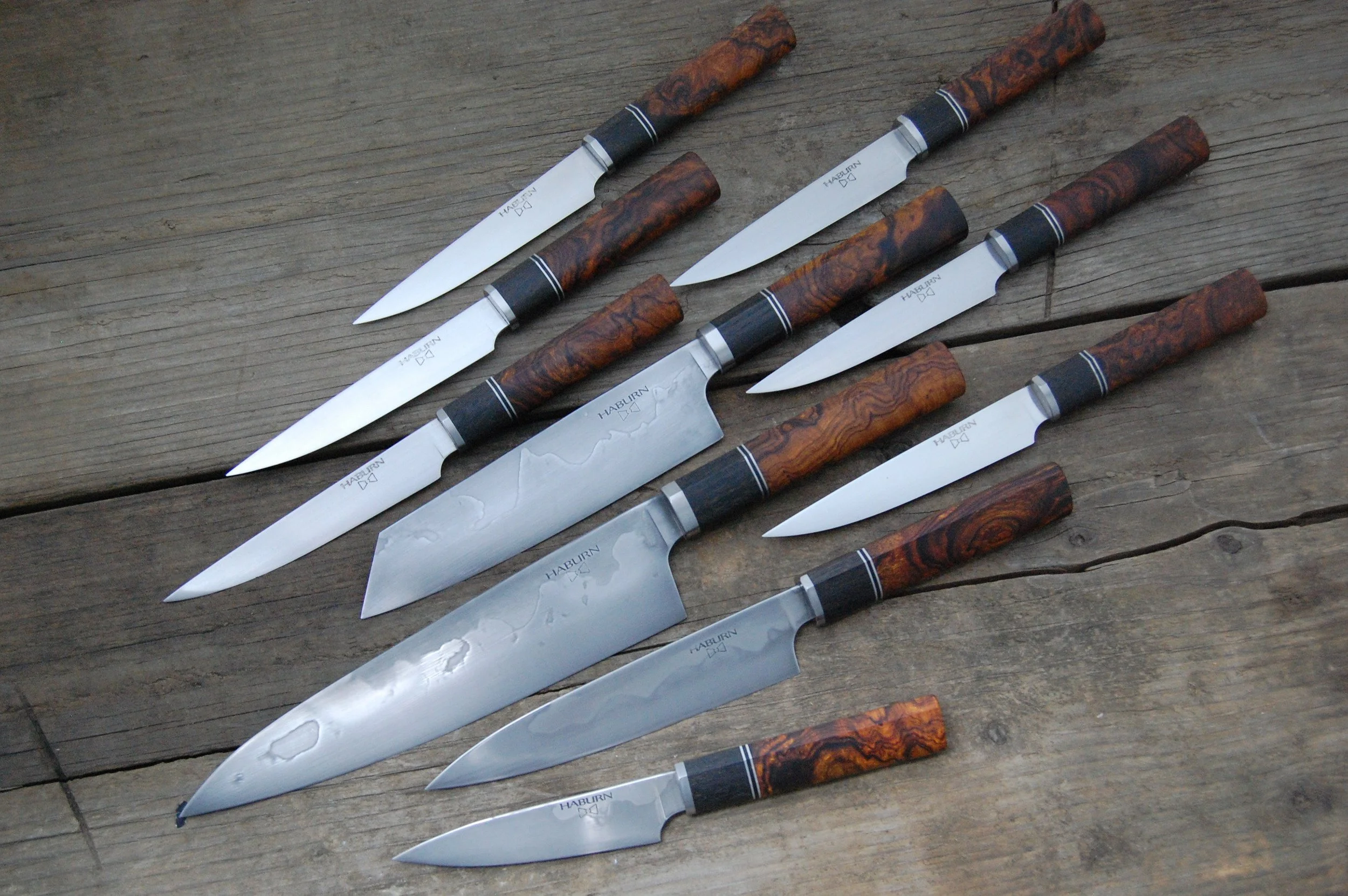 Custom Chef Knives - Set in W2 Honyaki & AEB-L