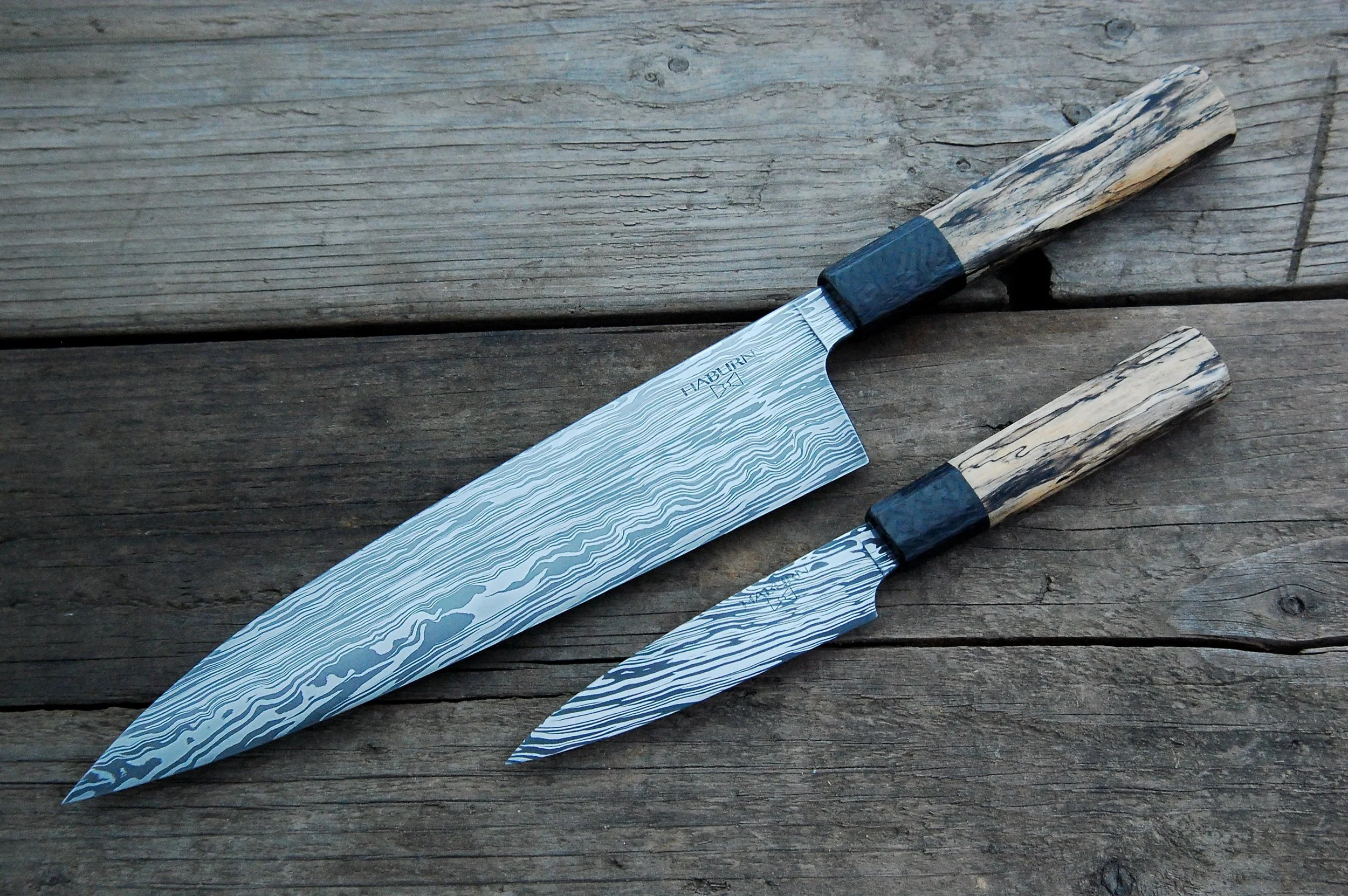Damascus Gyuto and Parer