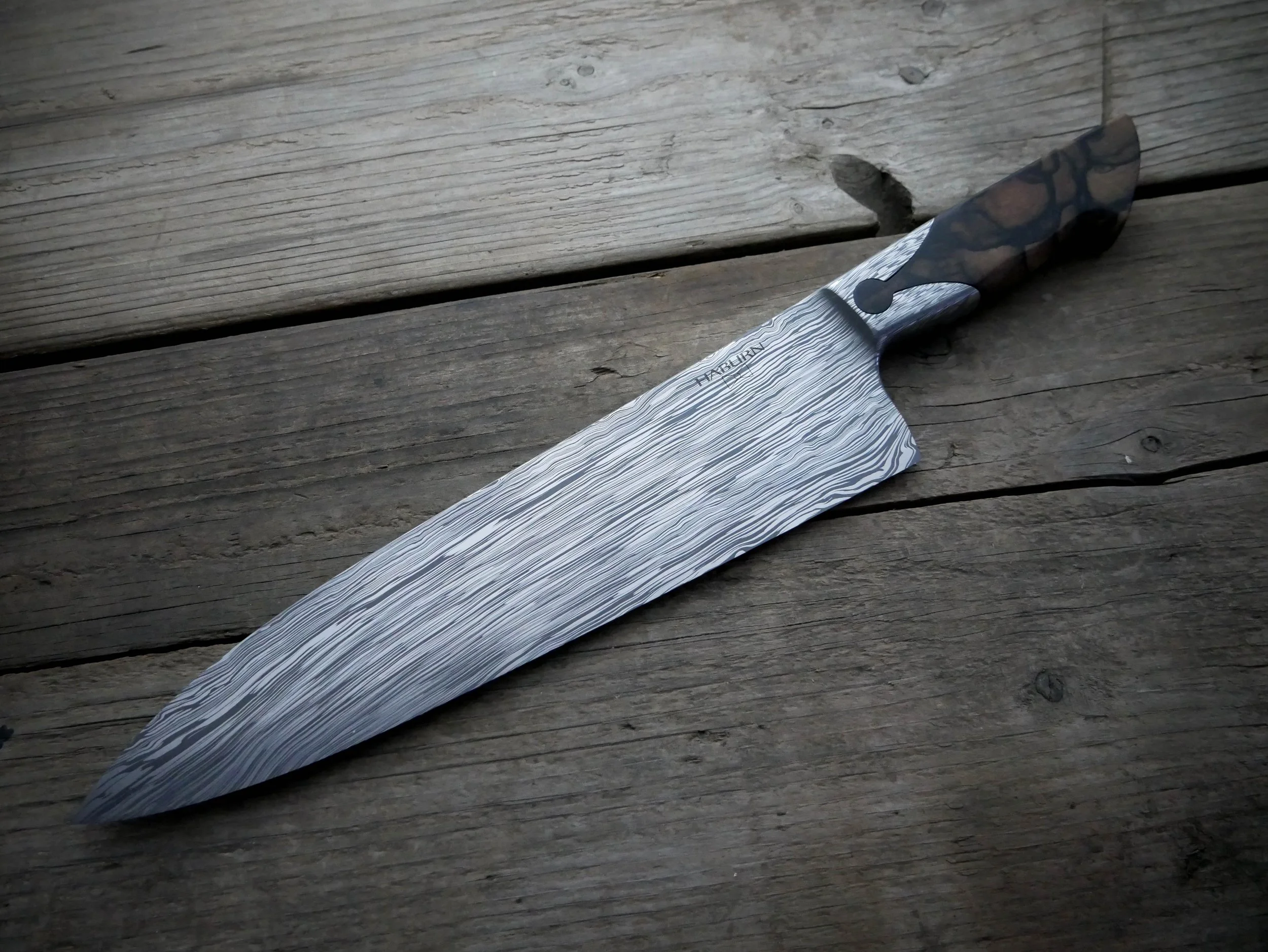Stainless Damascus Integral Keyhole Gyuto: Hong Kong Commission