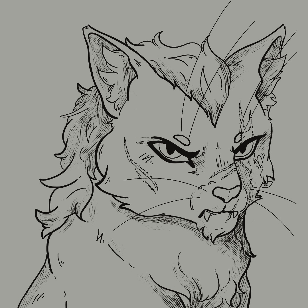 Headshot - Lineart - Original Character by CheesySpectre