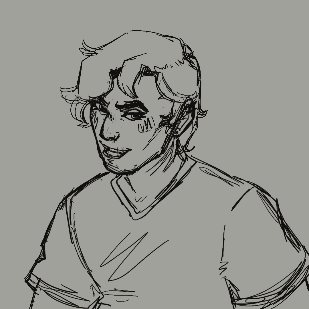 Headshot - Sketch - Original Character by me, Atlas