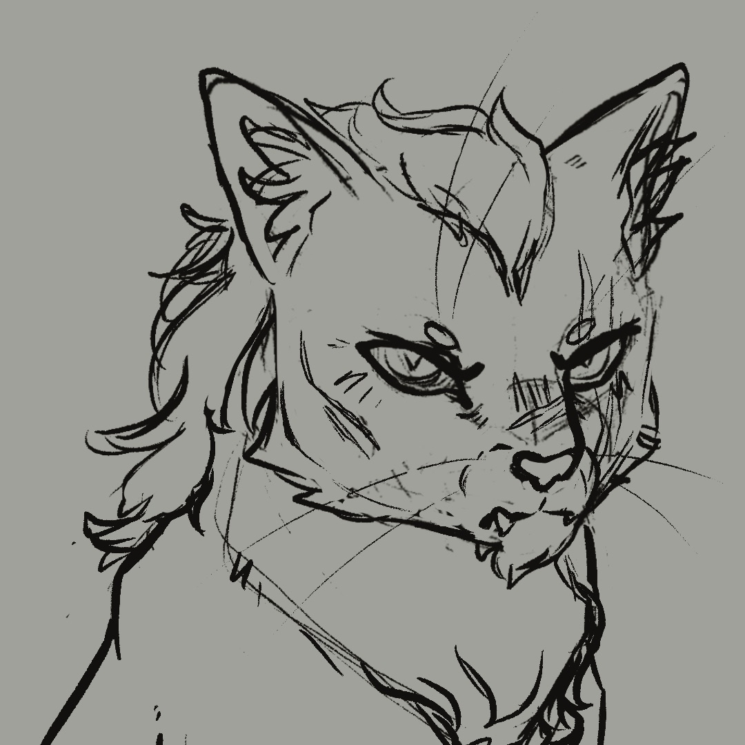 Headshot - Sketch - Original Character by CheesySpectre