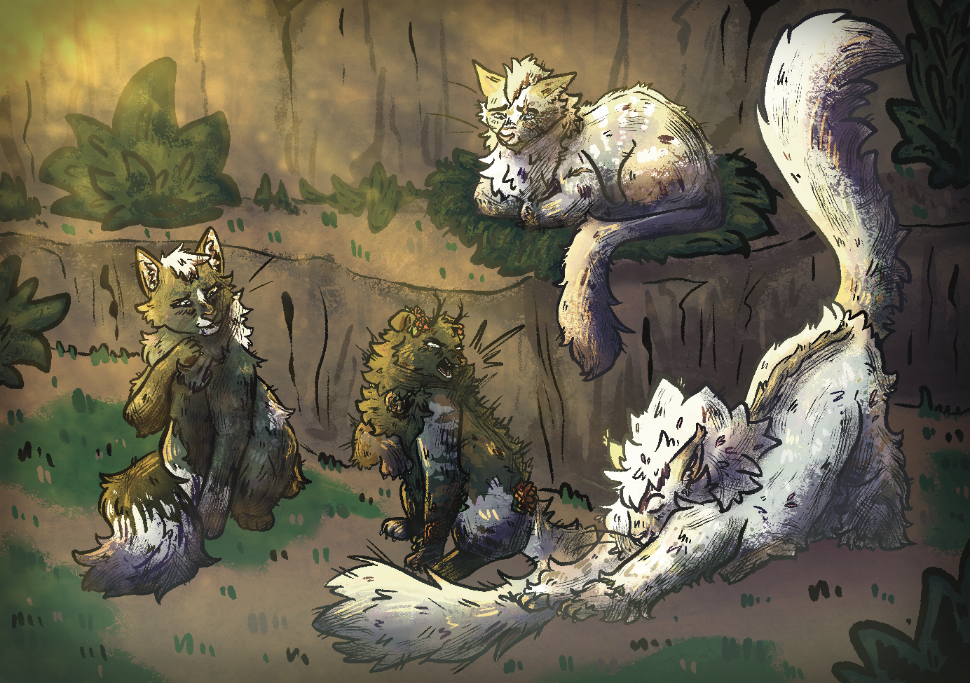 Full Body - Full Render - Blizzardroar by me, Heavyjaw by Cheesyspectre, Sheepthorn by LemonMonster, Badgerfoot by Buizeltunes
