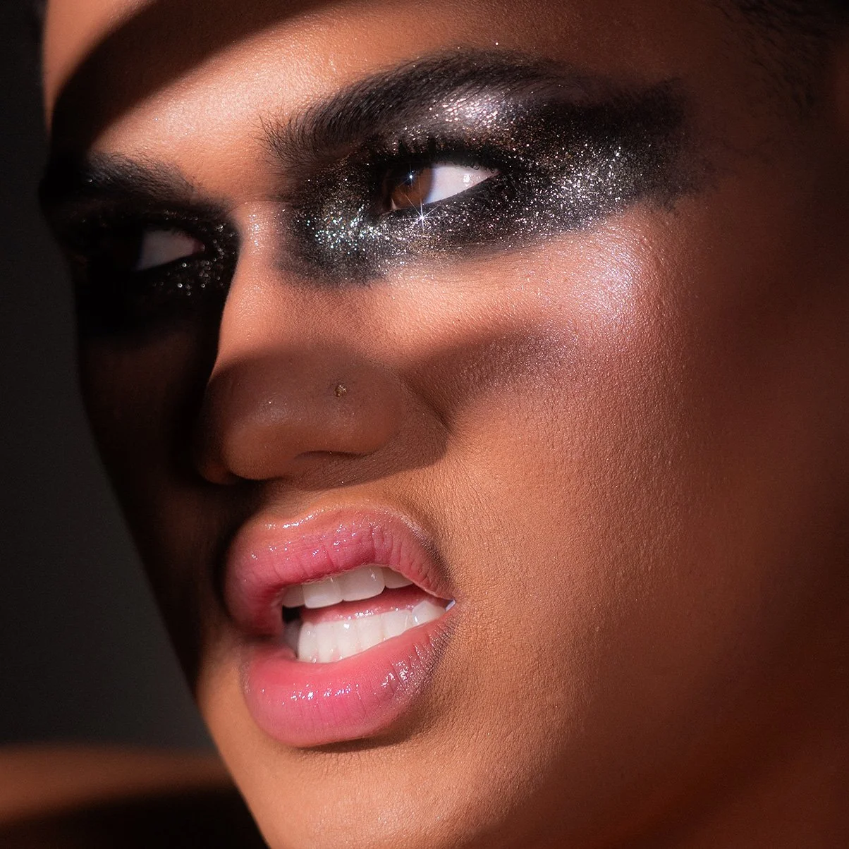 Kylee De Thier Charli XCX Rock Music silver smokey eye editorial makeup look