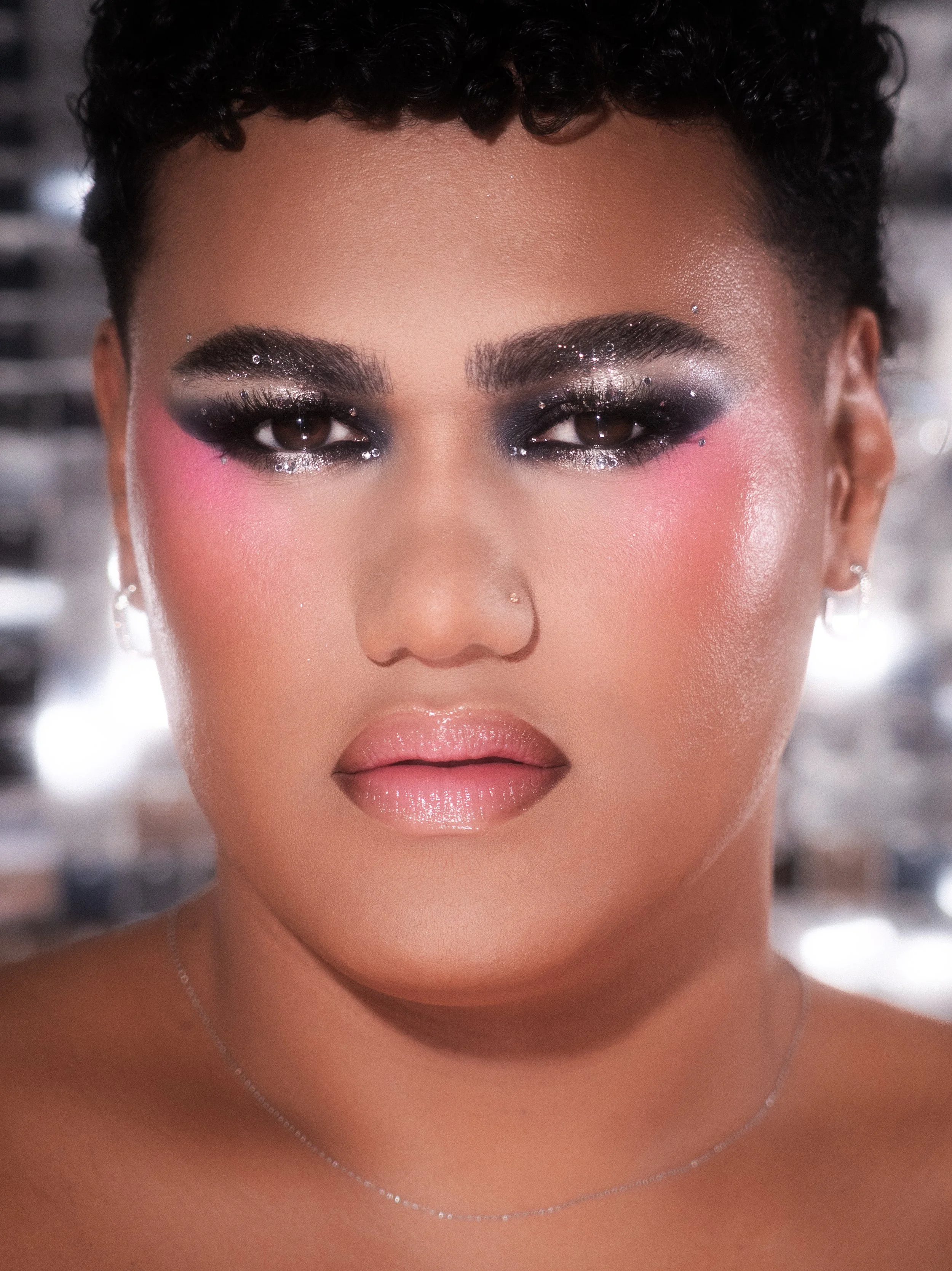Disco-glam glitter editorial makeup shoot inspired by CUFF IT by Beyoncé, celebrating 4 years of RENAISSANCE. Makeup artistry, photography, cinematography, post-production and creative direction by Māori New Zealand (Aotearoa) content creator and inf
