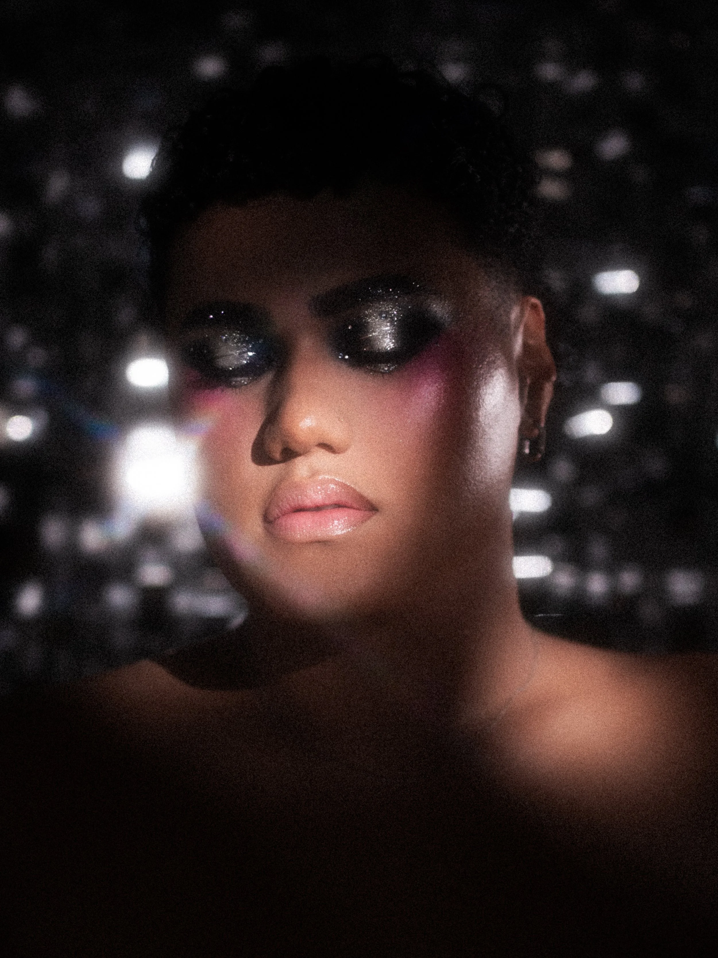 Disco-glam glitter editorial makeup shoot inspired by CUFF IT by Beyoncé, celebrating 4 years of RENAISSANCE. Makeup artistry, photography, cinematography, post-production and creative direction by Māori New Zealand (Aotearoa) content creator and inf