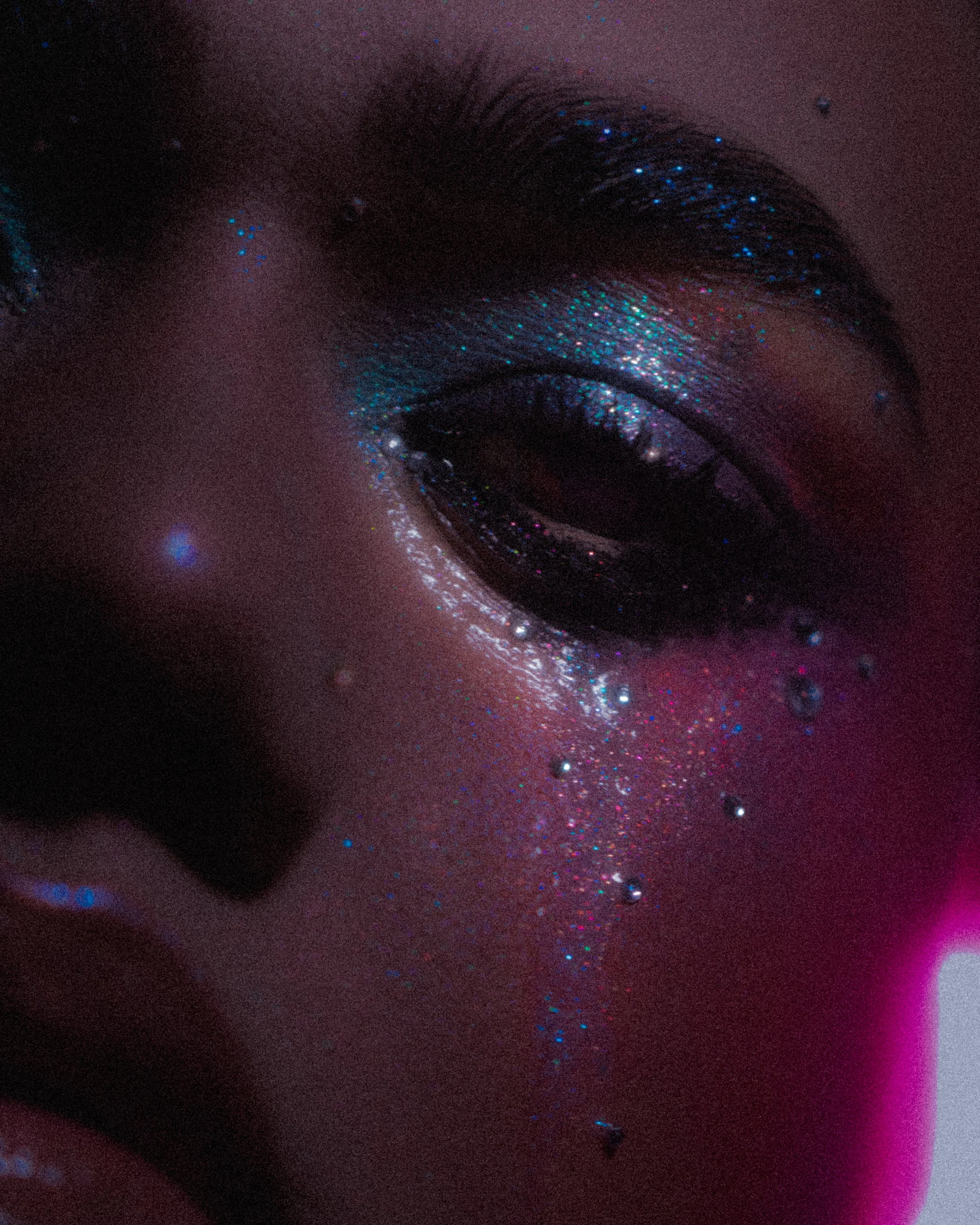 Kylee De Thier promoting Season 3 of Euphoria on NEON New Zealand with a glitter Donni Davy inspired purple and blue makeup look recreating "Rue's Tears" by Zendaya.