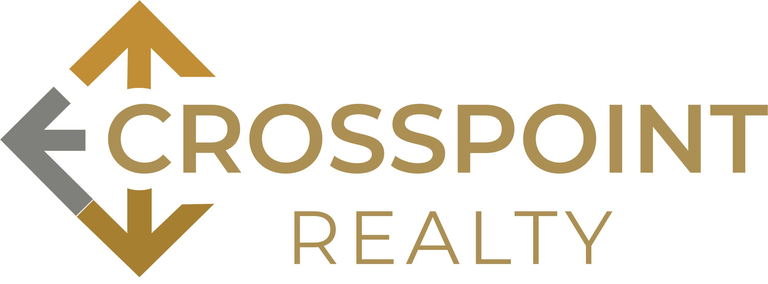 Crosspoint Realty logo featuring a diamond shape with arrows pointing in four directions and the text 'Crosspoint Realty'