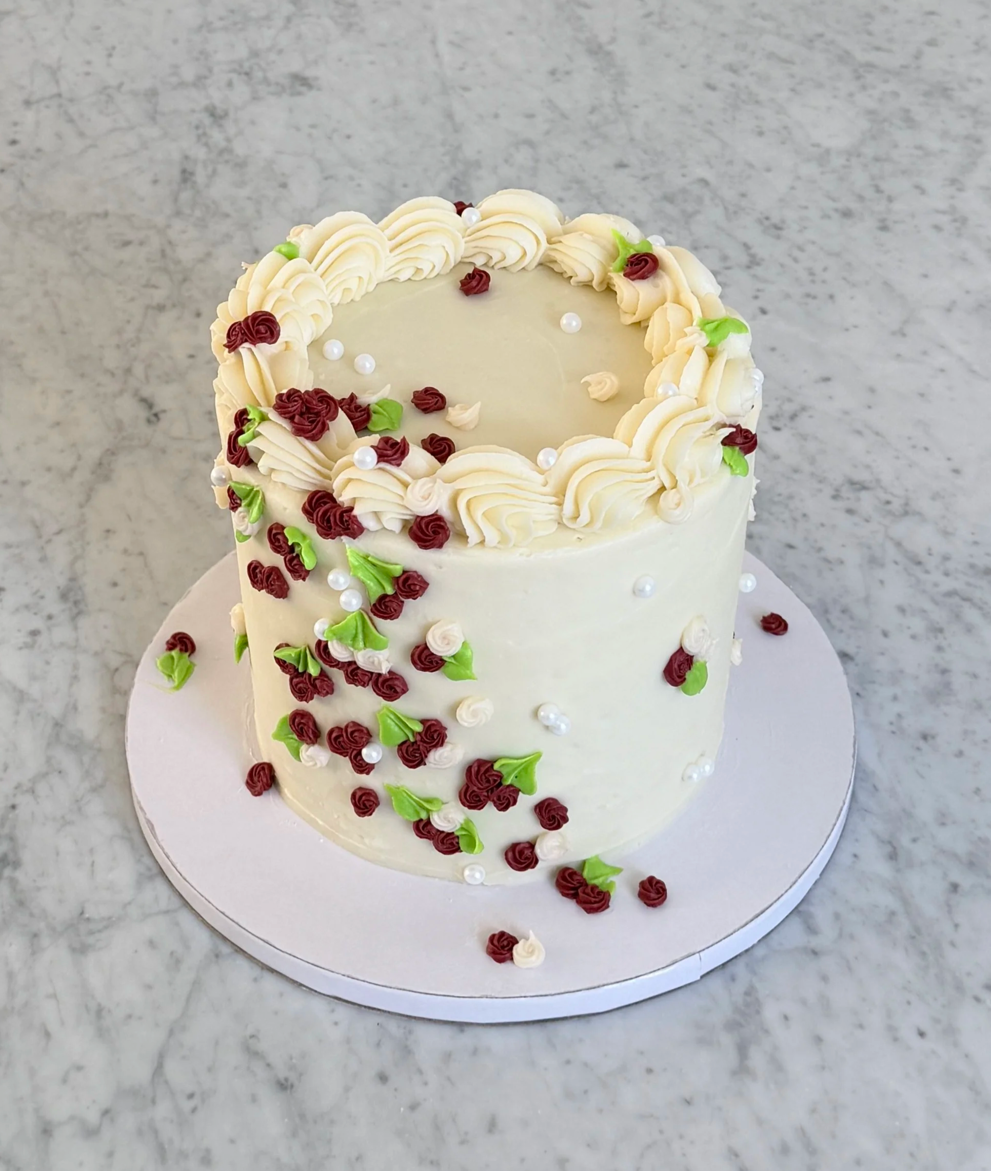Pistachio Cake with Raspberry Filling and Cream Cheese Frosting