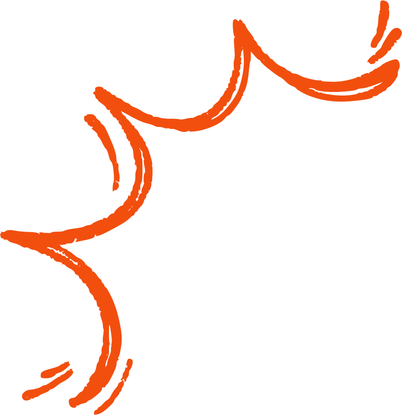 Outline of an orange squiggly line