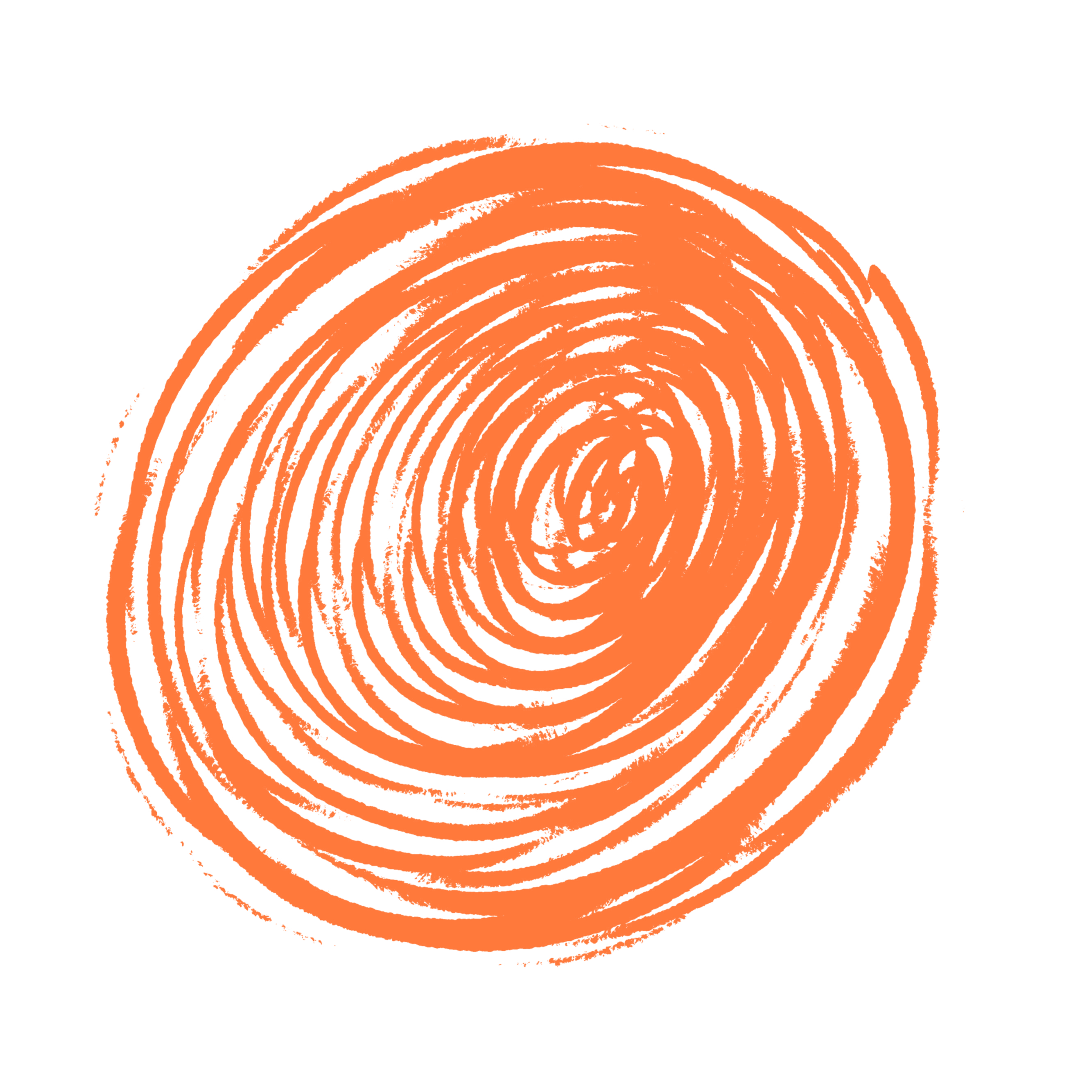 Close-up of an orange fingerprint on a black background.