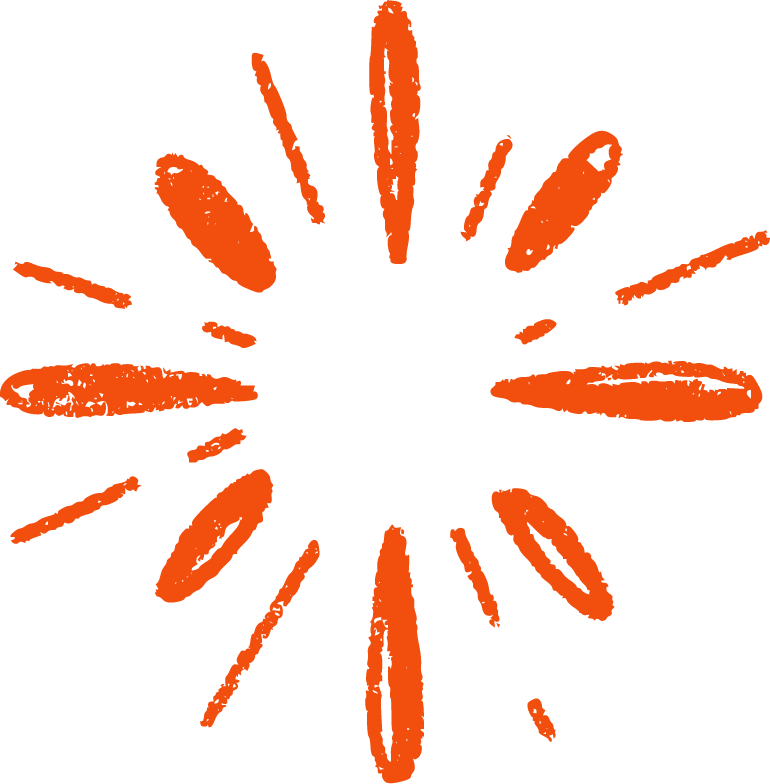 Orange firework burst against black background.