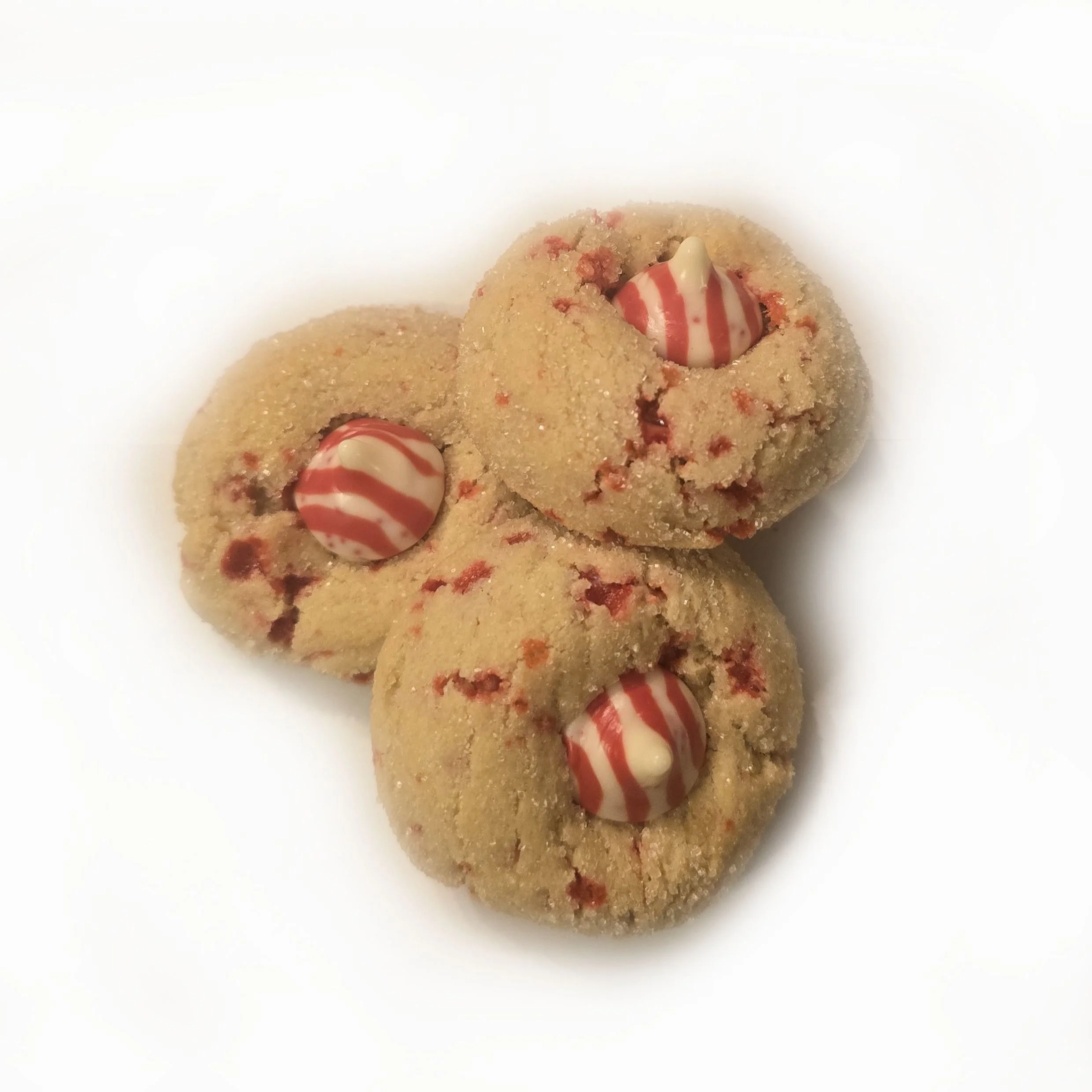 Candy Cane Kiss Cookies