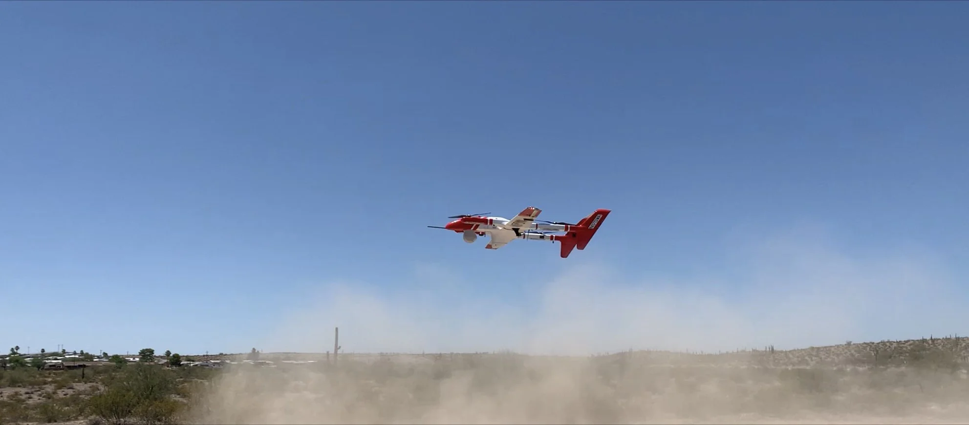 UAS taking off vertically for ISR mission.