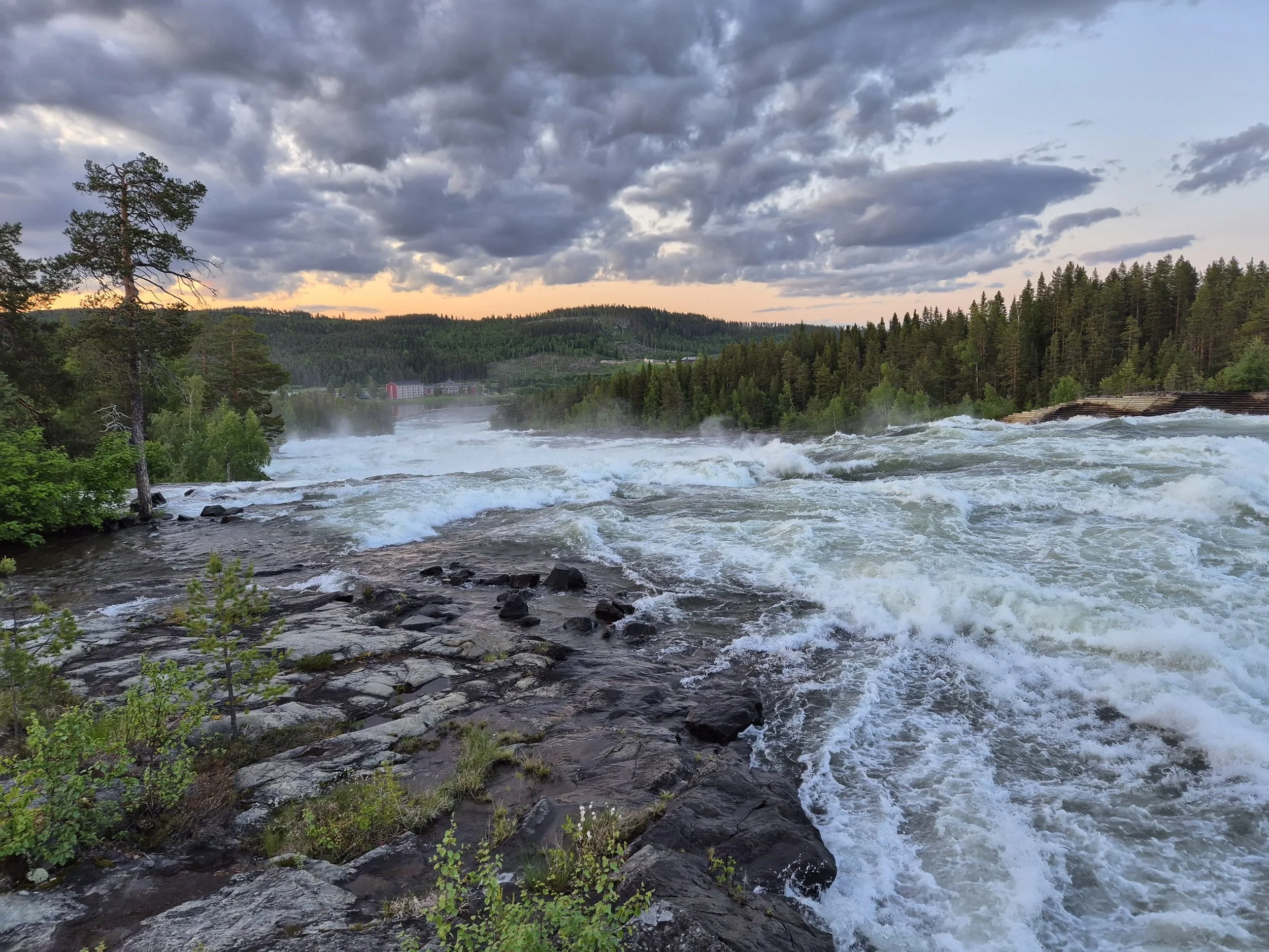 waterfall, cascade, river, fleuve suède