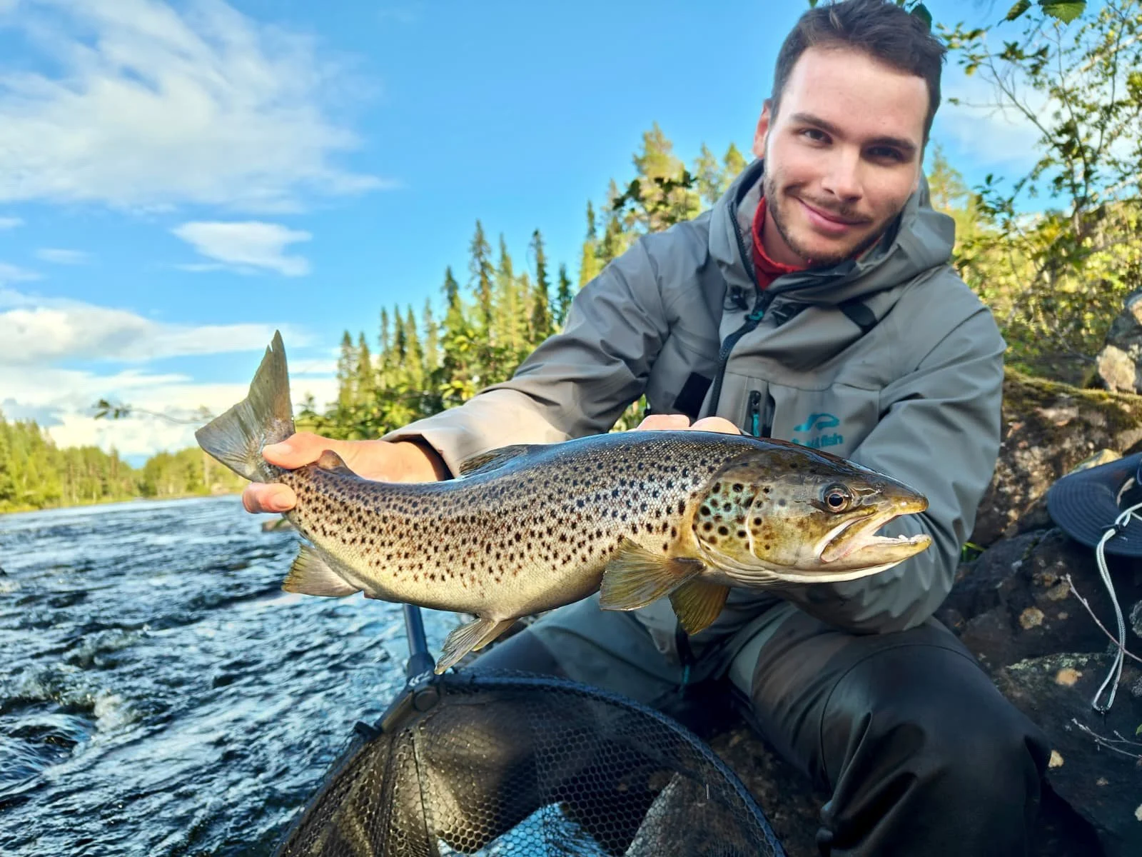 fly fishing trout, nymph fishing, truite suède