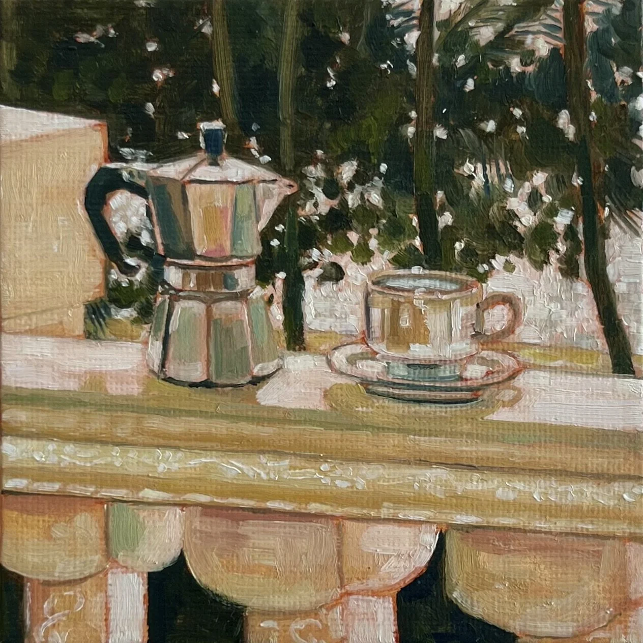oil study (coffee), 4x4", 2026