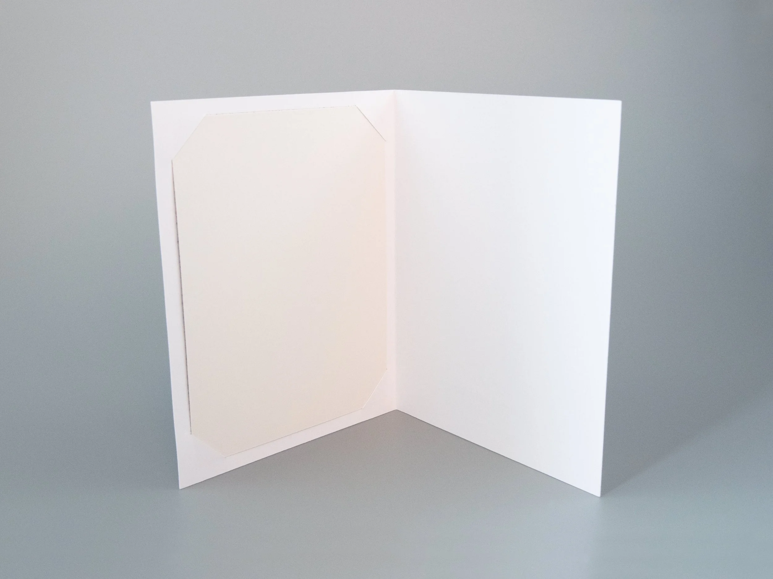Inside view of a blank greeting card