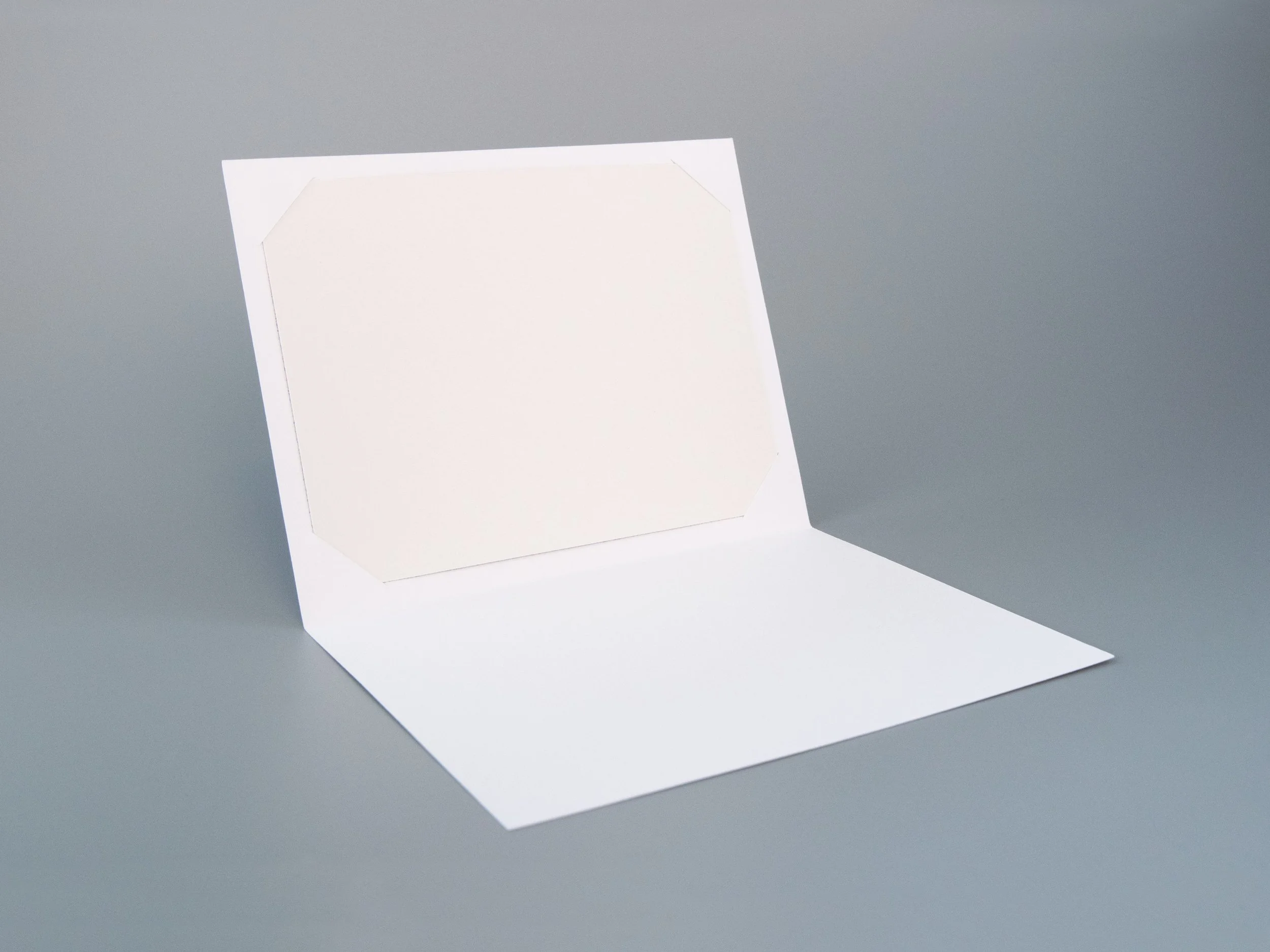 Inside view of a blank greeting card
