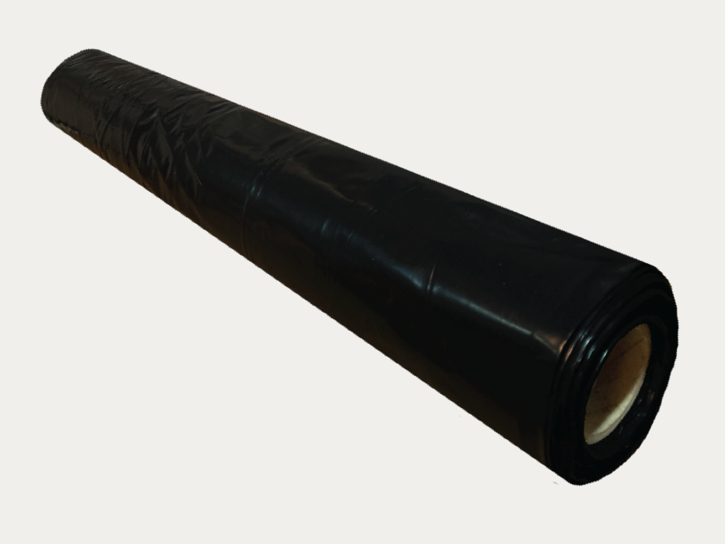 Black roll of plastic sheeting