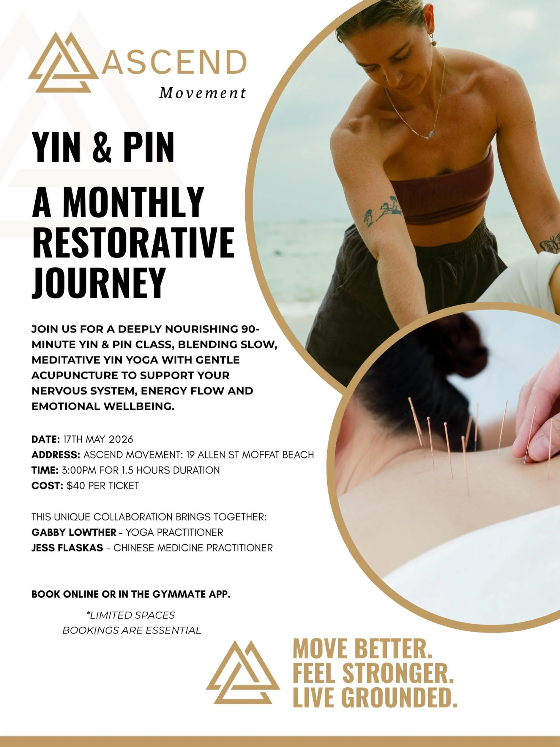 The time has come again for our monthly, deeply restorative Yin &amp; Pin, this Sunday, 3pm. 

Join us for a 90 minute class that blends slow meditative yin yoga with gentle acupuncture to support your nervous system, energy flow and emotional wellbe