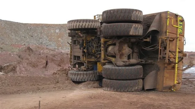 Water Truck Roll Photo on the mine site