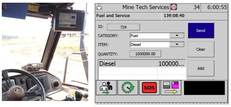Mining truck operator dashboard