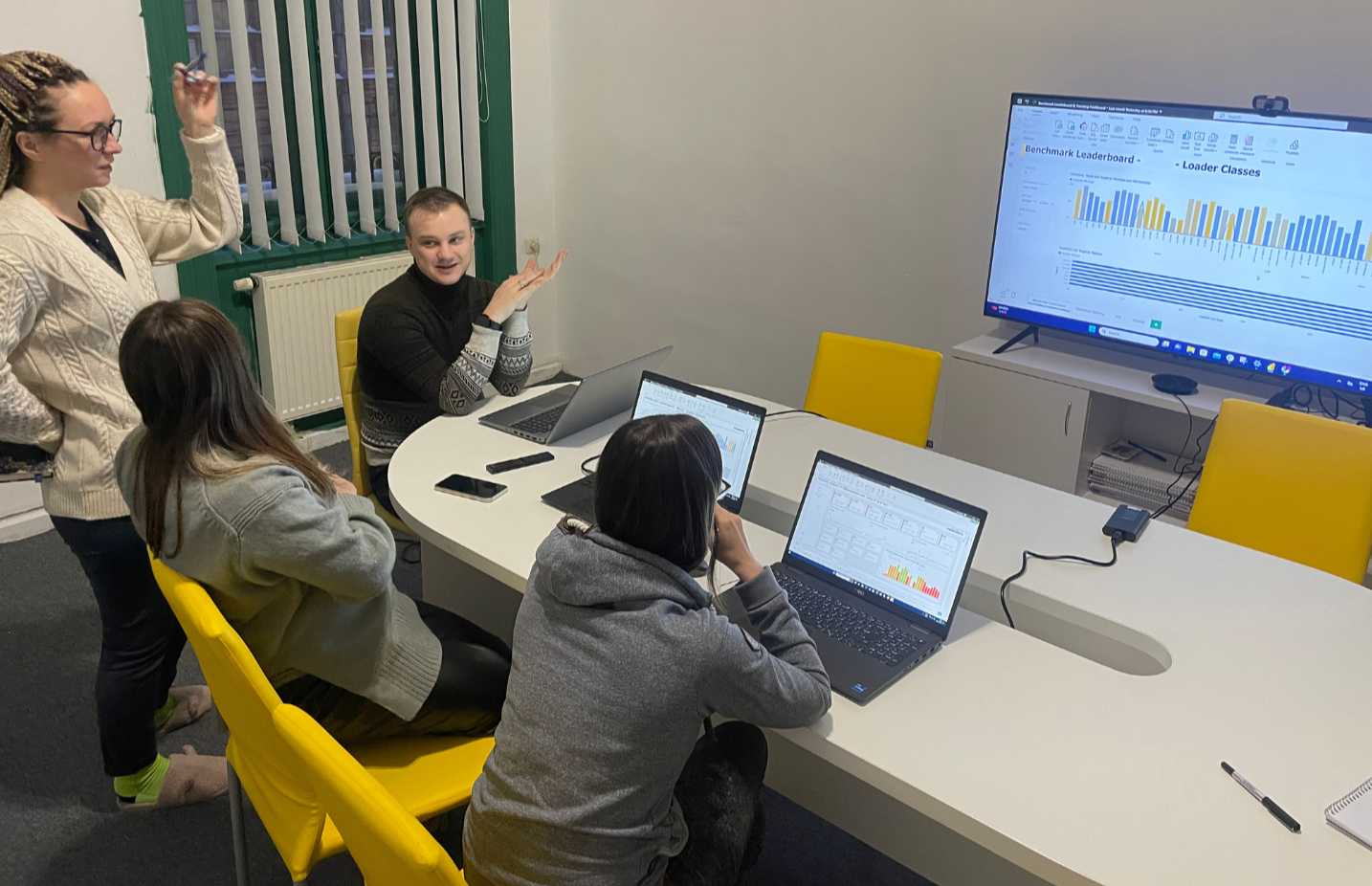 MTS team designing a Benchmark KPIs report