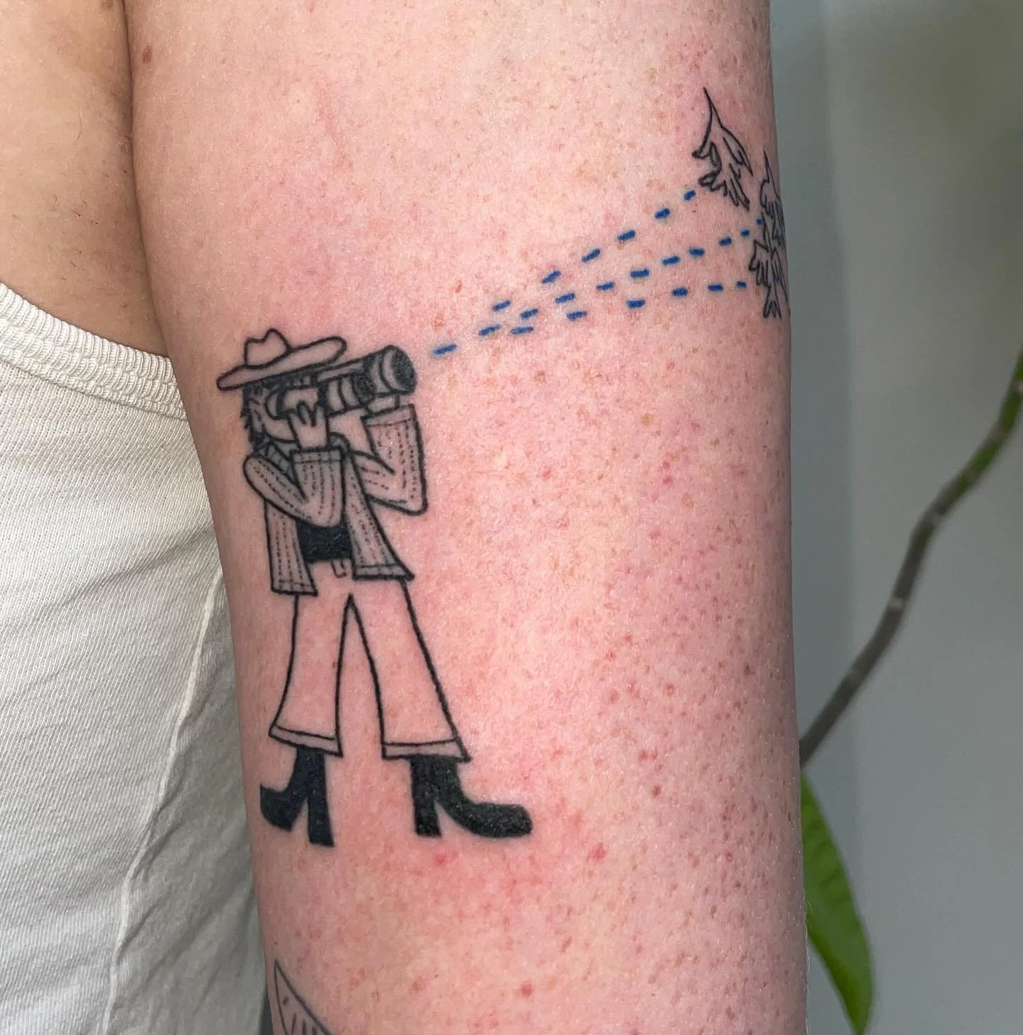 handpoked birdwatching scene for Kate!! delightful piece!