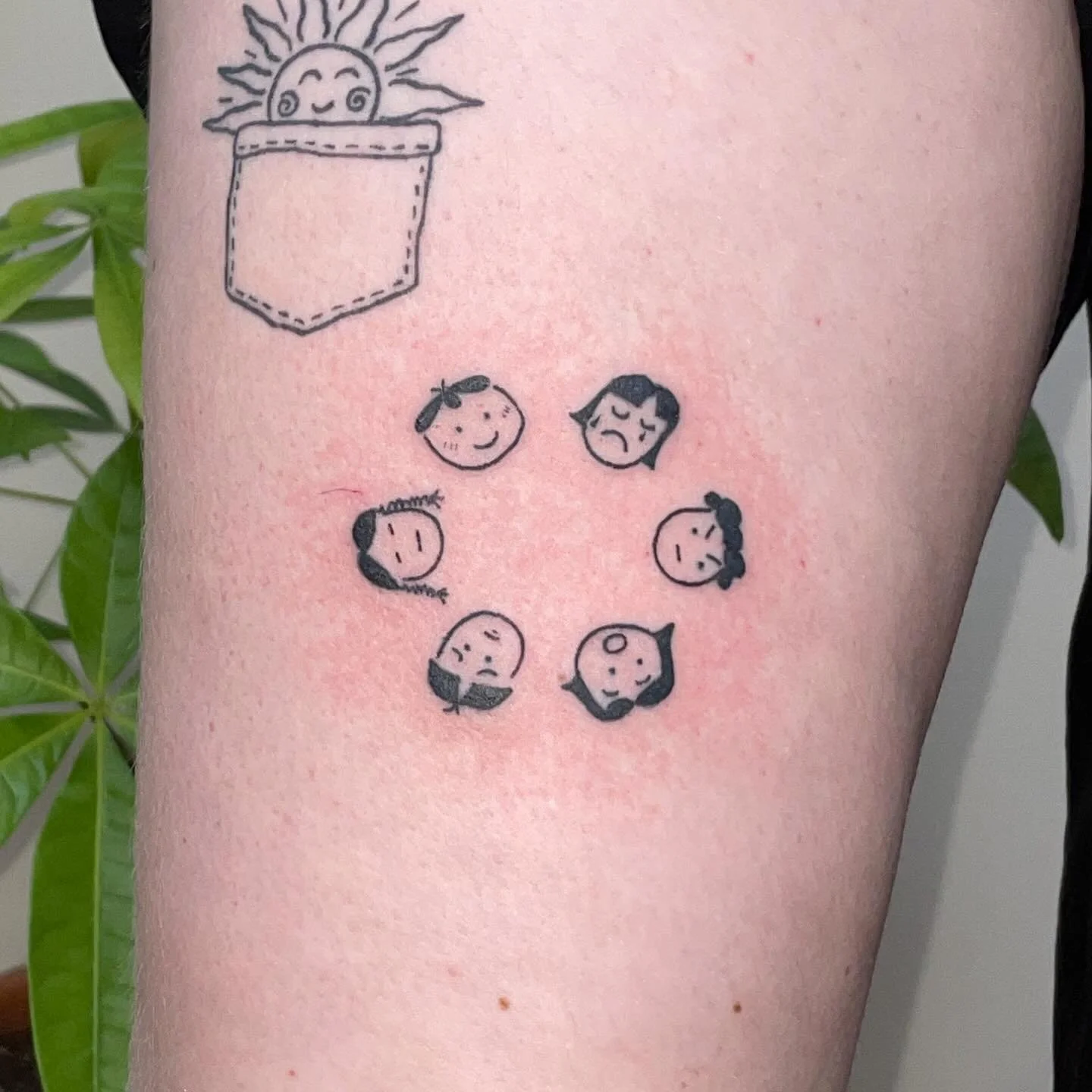 sweet custom emotions wheel under a gorg healed @amelesstattoos piece <3333