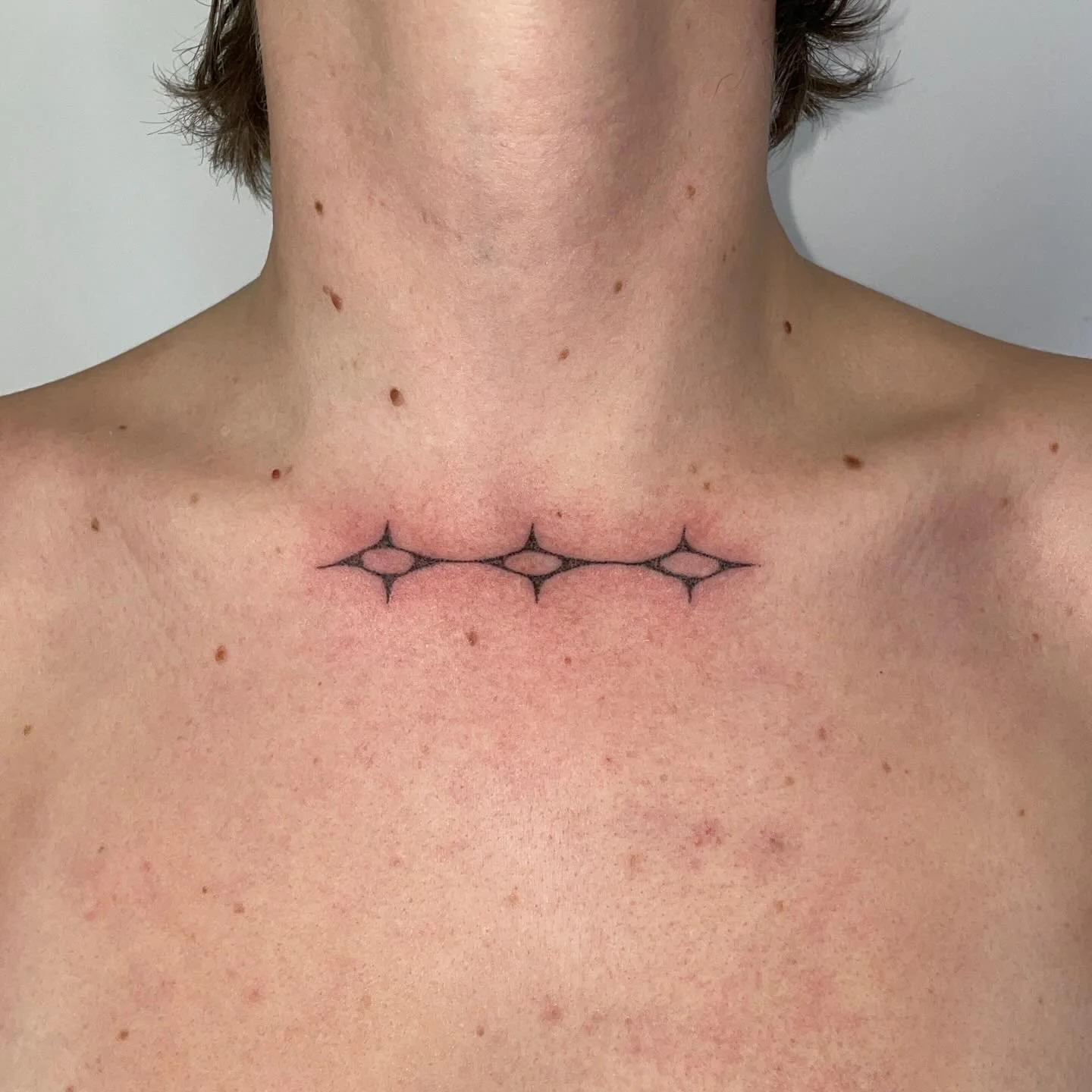 handpoked chest piece for Redd !