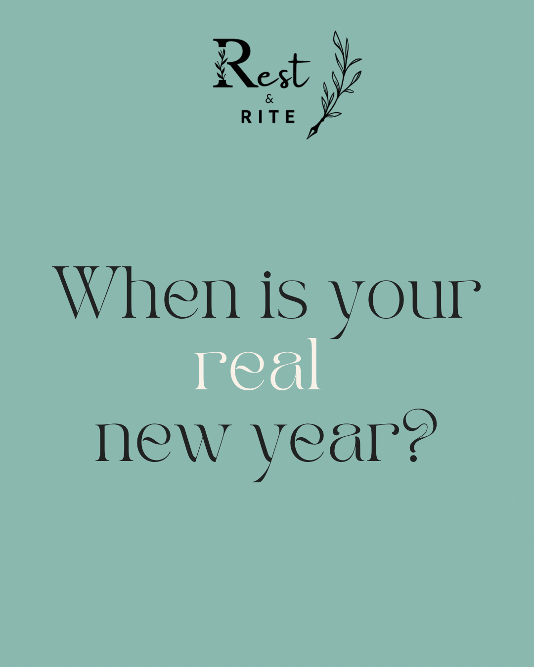 Not A New Year’s Resolution