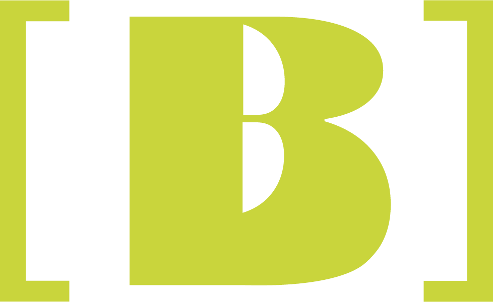 Logo di una lettera B grande in giallo su sfondo nero con angoli arrotondati