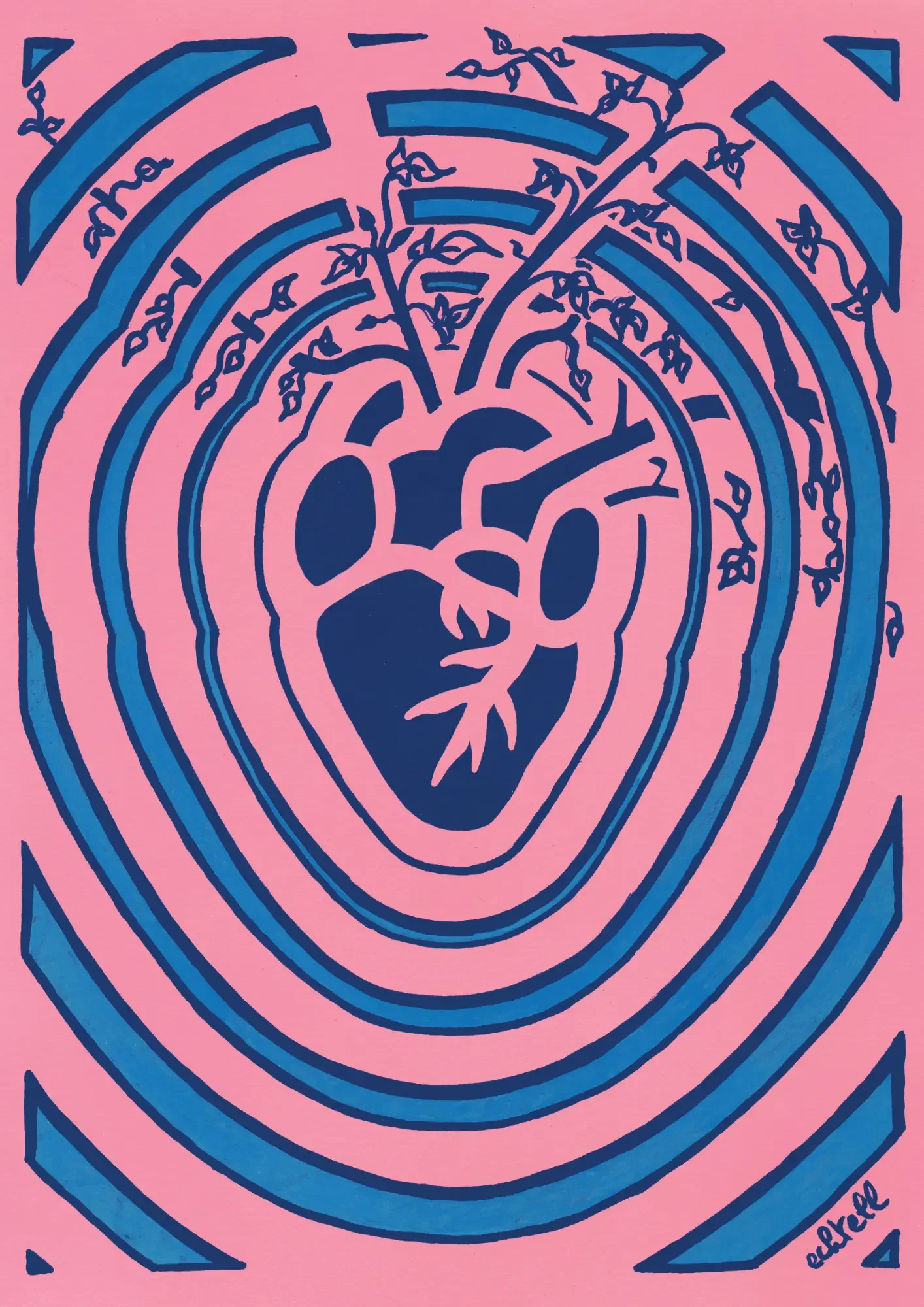 Coeur végétal - Organic heart - Fine art print