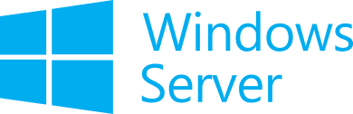 Windows Server Logo auf schwarzem Hintergrund