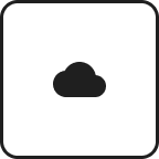 Schwarzes Icon einer Wolke auf schwarzem Hintergrund