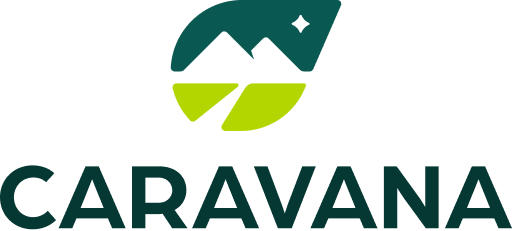 Logo mit Berg, Stern, Halbmond und die Worte 'CARAVANA'