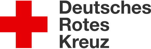 Das Logo des Deutschen Roten Kreuzes, bestehend aus einem roten Kreuz und den schwarzen Worten 'Deutsches Rotes Kreuz' auf weißem Hintergrund.