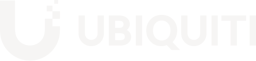 Logo von Ubiquiti mit großem 'U' und dem Firmennamen in weißen Buchstaben auf schwarzem Hintergrund.