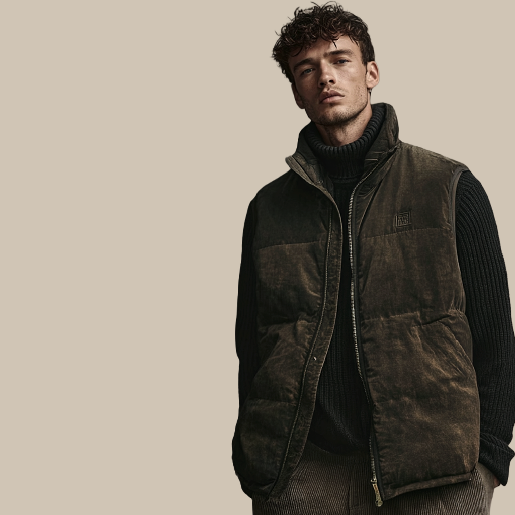 Herren Puffer Vest von Studio ARTVÉA als moderne Outerwear mit funktionaler Wärme, klarer Form und hochwertiger Verarbeitung.