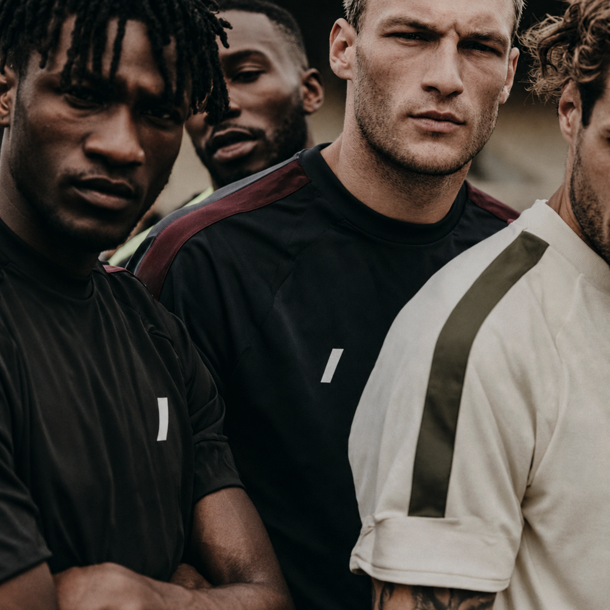 Sports team wearing coordinated performance shirts, illustrating custom teamwear developed for sports clubs and teams.