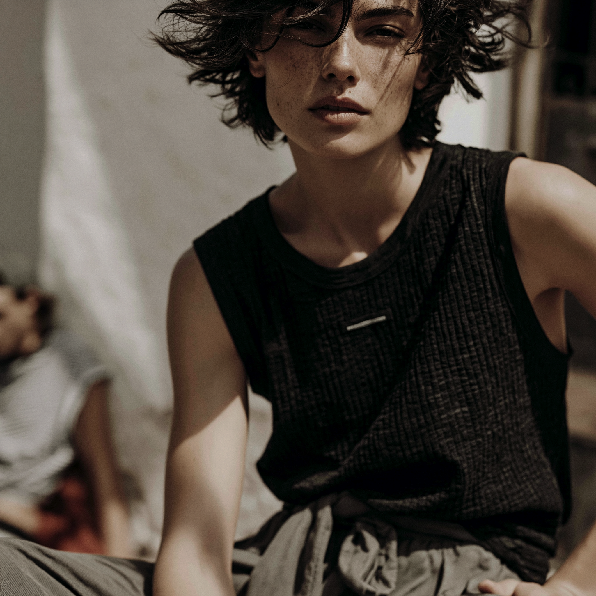 Damen-Top von Studio ARTVÉA in modernem Editorial Look als hochwertiges Apparel Piece mit textiler Markenwirkung.